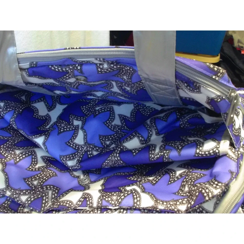 Ju-Ju-Be Be Prepared‎ Diaper Bag Perky Perennials Purple Floral Travel Tote Bag
